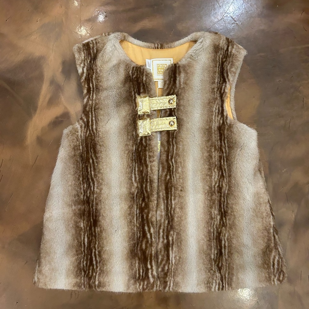 EMILY MCCARTHY - Fur Vest with Gold NWT